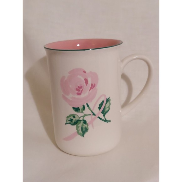 Avon Breast Cancer Crusade Pink Ribbon Rose Cup Mug 2005 Still Wrapped In Box - Picture 1 of 14